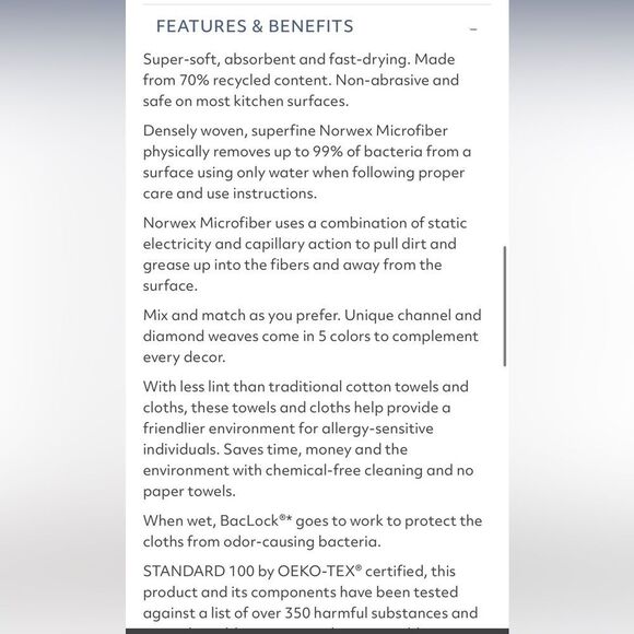 Norwex Kitchen Towel and Kitchen Cloth Set of 2 Amethyst NWT - Picture 10 of 10